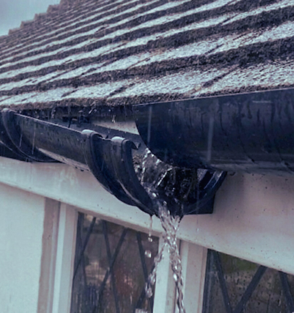 External repairs - damaged guttering and roof